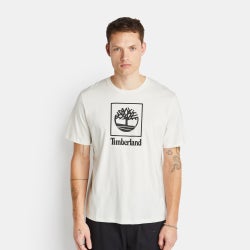 Homme T-Shirts - Timberland Stack Logo - White-White
