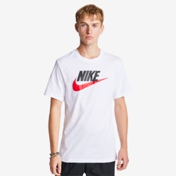 Men T-Shirts - Nike Futura - Wht-Black-University Red