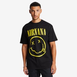 Hombre T-Shirts - MERCHCODE Nirvana - Black-Yellow-Black