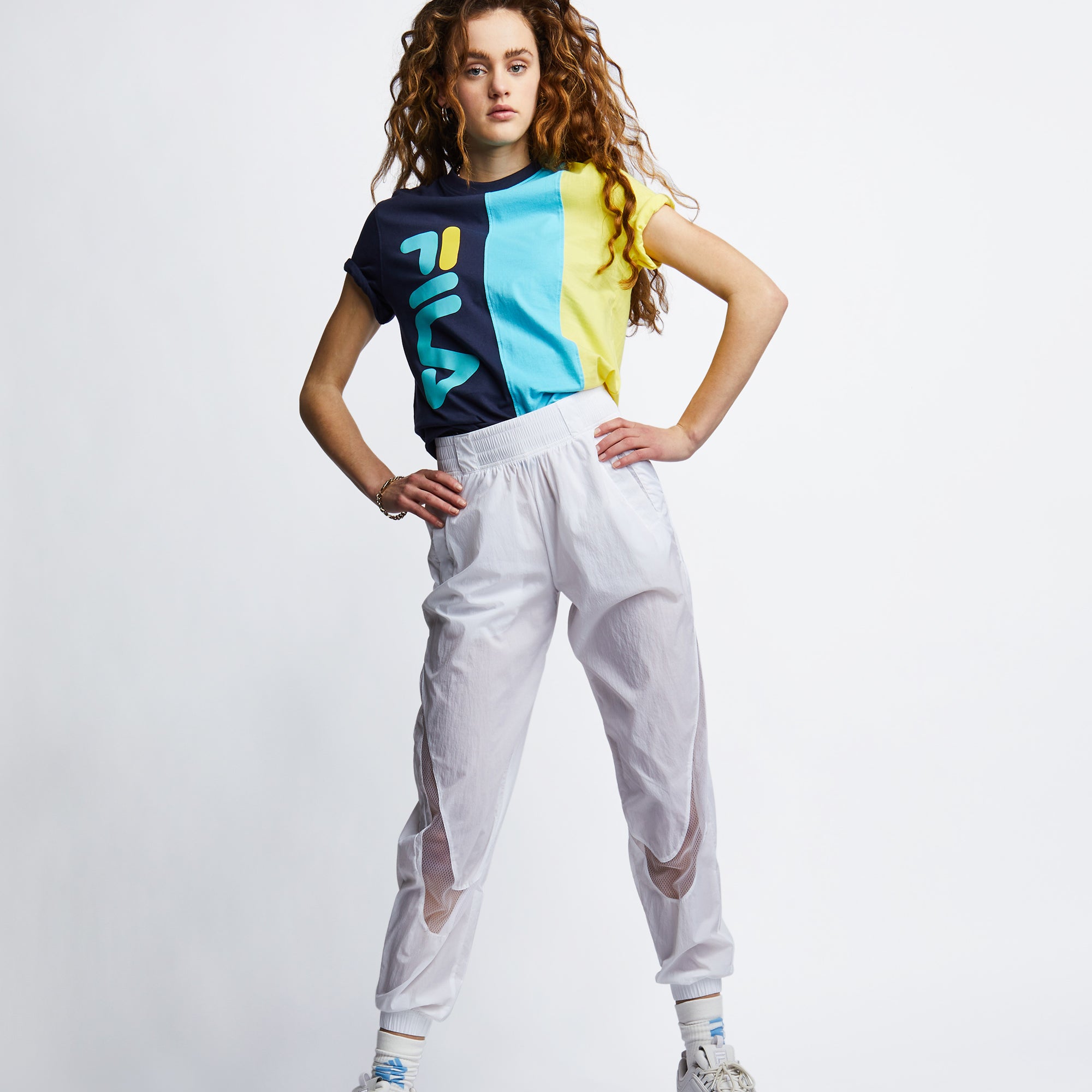 yellow and blue fila shirt