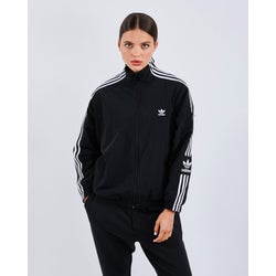 Women Track Tops - adidas Lock Up - Black-White-Black