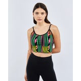 Black-Green - NK PEACE PACK AOP CROP TANK BLK/GRN