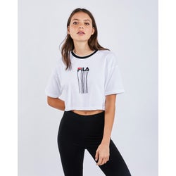 Women T-Shirts - Fila Zena - White-White-Black