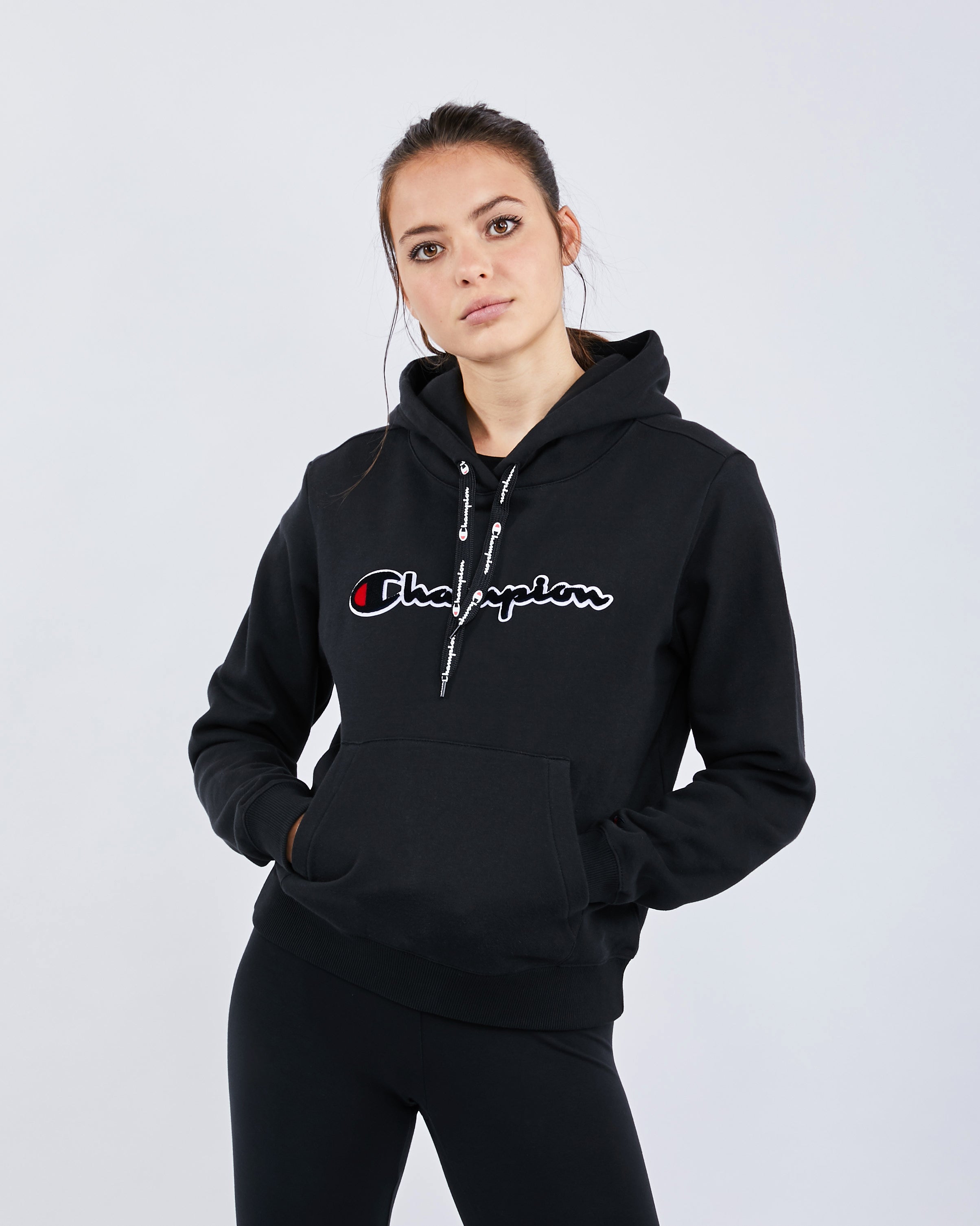 champion logo on sleeve