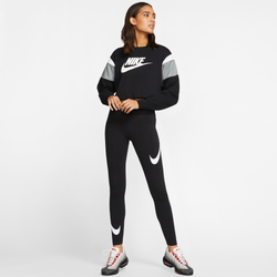 Women Leggings - Nike Swoosh - Black-White