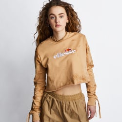 Women Sweatshirts - Ellesse Concetta Crop Crew - Beige/tan-Beige/tan-Beige/tan