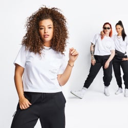 Women T-Shirts - Nike Swoosh - White-White