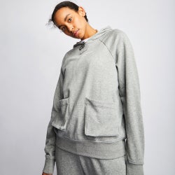 Women Hoodies - Nike Swoosh Over The Head - Grey-Grey
