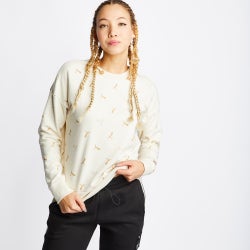 Women Sweatshirts - Puma Brand Love Crew Neck - Off White-Gold-Off White