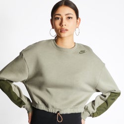 Women Sweatshirts - Nike Swoosh Utility - Khaki-Khaki