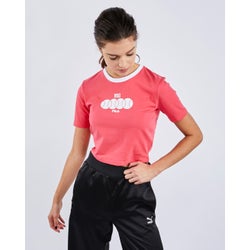 Women T-Shirts - Fila X Vfiles Alaina Crop - Red-White-Red