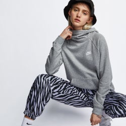 Women Hoodies - Nike Essentials - Grey-White-Grey