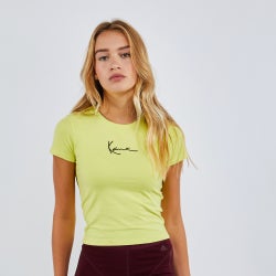 Women T-Shirts - Karl Kani Small Signature Crop - Yellow-Black-Yellow