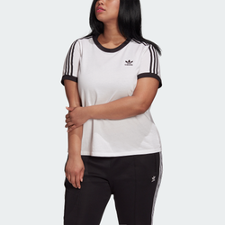 Women T-Shirts - adidas Curve 3 Stripes - White-Black-White