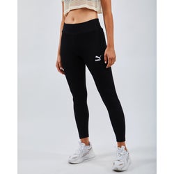 Women Leggings - Puma Classics Ribbed Tight - Black-Black-Black