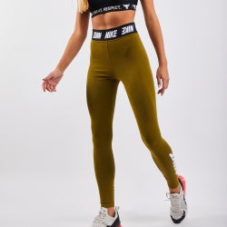 Women Leggings - Nike Essentials Club High Waist - Olive-Olive-Olive