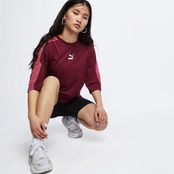 Women T-Shirts - Puma Classics Loose Fit - Maroon-Maroon-Maroon