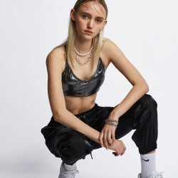 Women Sport Bras/Sport Vests - Nike Icon Clash Metallic - Black-Gold-Black