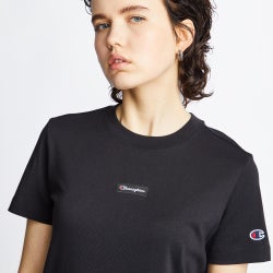 Women T-Shirts - Champion Logo - Black-Black