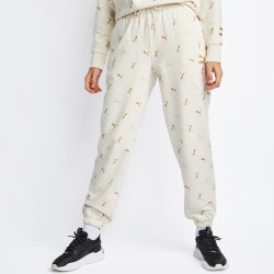 Women Pants - Puma Brand Love Cuffed - Off White-Gold-Off White