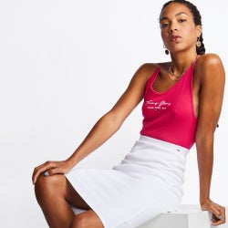 Women Bodysuits - Tommy Jeans Logo - Bright Jewel-Bright Jewel