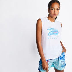 Women Vests - Tommy Jeans Logo - White-White