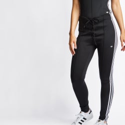 Women Pants - adidas Laced High-waisted Pants - Black-Black