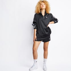 Women Track Tops - adidas Satin - Black-Black