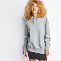 Women Hoodies - Nike Essentials Over The Head - Dk Grey Heather-Base Grey-(White)