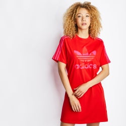 Women T-Shirts - adidas Marimekko Trefoil Print Infill Tee Dress - Red-Red