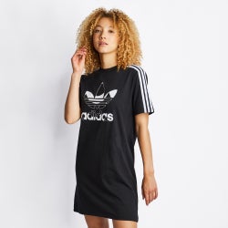 Women Dresses - adidas Marimekko Trefoil Print Infill Tee Dress - Black-Black