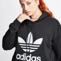 Women Hoodies - adidas Originals Plus Over The Head - Black-Black
