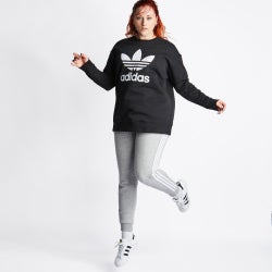 Women Sweatshirts - adidas Originals Plus Crew Neck - Black-Black