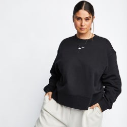 Women Sweatshirts - Nike Essentials Plus Crew Neck - Black-Black