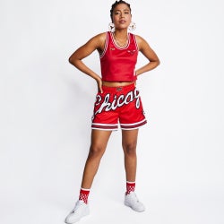 Women Shorts - Mitchell & Ness Big Face Basketball - Red-Red