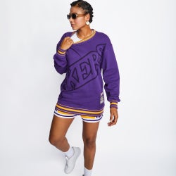 Women Sweatshirts - Mitchell & Ness Big Face Crew Neck - Purple-Purple