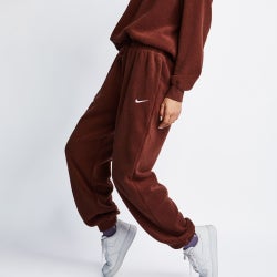 Women Pants - Nike Essentials Plush Open Hem - Bronze Eclipse-White