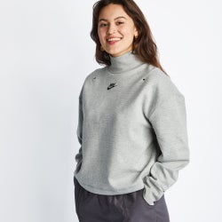 Women T-Shirts - Nike Tech Fleece Longsleeve - Grey-Grey-Grey