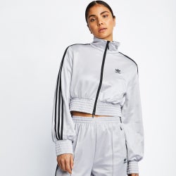 Women Track Tops - adidas Originals High Shine Track Top - Matte Silver-Matte Silver