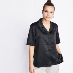 Women T-Shirts - Jordan Heritage Shortsleeve Tee - Black-Gym Red