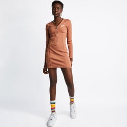 Women Dresses - Nike Air Rib Dress - Brown-Brown