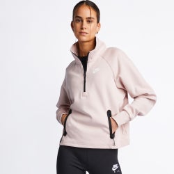 Women Hoodies - Nike Tech Fleece Full Zip Hoody - Pink-Pink