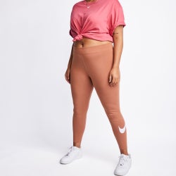 Women Leggings - Nike Sportswear Plus Tight - Brown-Brown