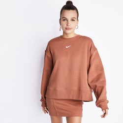 Women Sweatshirts - Nike Sportswear Plus Crew Neck Top - Brown-Brown