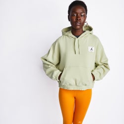 Women Hoodies - Jordan Essentials Over The Head Hoody - Olive Aura-Olive Aura-Olive Aura