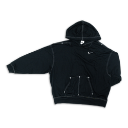 Women Hoodies - Nike Swoosh Crop Over The Head - Black-White