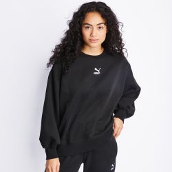 Women Sweatshirts - Puma Classic Crew Neck Top - Black-Black