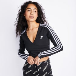 Women T-Shirts - adidas 3Stripes Longsleeve Tee - Black-Black