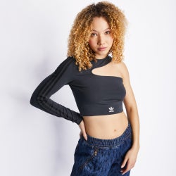 Women T-Shirts - adidas Originals Aerobic Longsleeve Tee - Charcoal-Charcoal