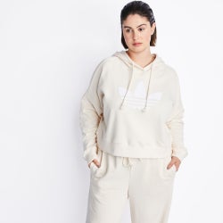 Women Hoodies - adidas Originals Aerobic Plus Over The Head Hoody - Off White-Off White